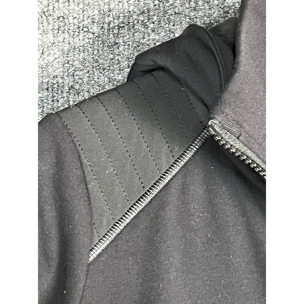 Athleta Womens Black Full Zip Hooded Jacket Reflective Trim Thumbhole Cuff Sz M - Picture 7 of 14